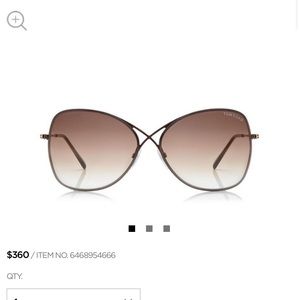 Tom Ford sunglasses- the Colette butterfly sunglasses in dark brown.